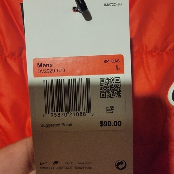 Nike Sportswear Synthetic Down Fill Full Zip Vest Mens Large Red DV2929-673 - Picture 3 of 6